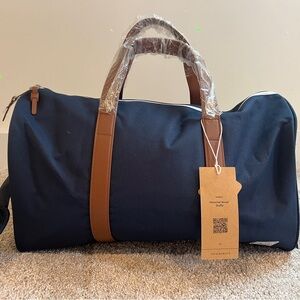 Herschel Novel Duffel Bag - Navy with Brown Straps